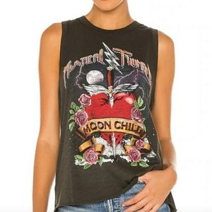 Spell Gypsy Mystical Thunder  Moon Child Organic Cotton Tank Charcoal